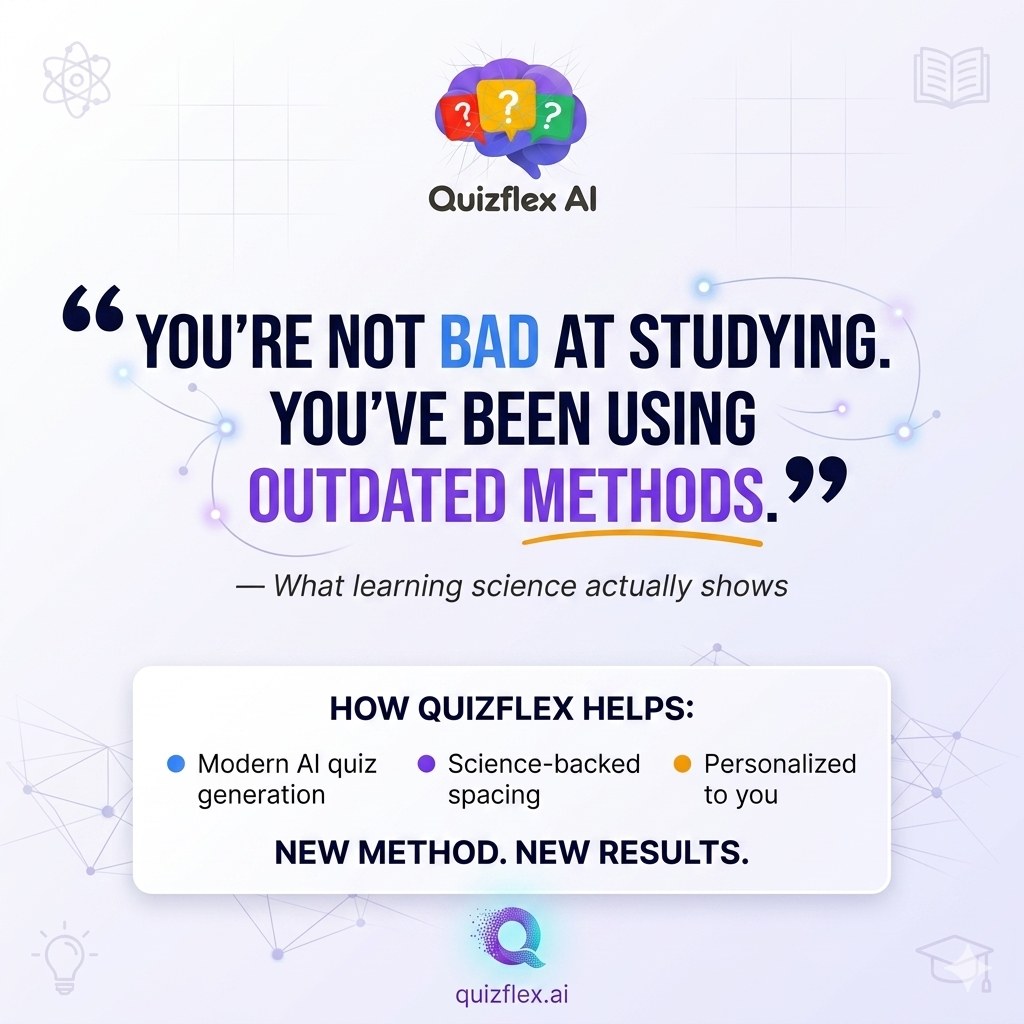 Here's a hard truth that might change how you study forever:
You're probably NOT bad at studying. 🧠 — infographic slide 1