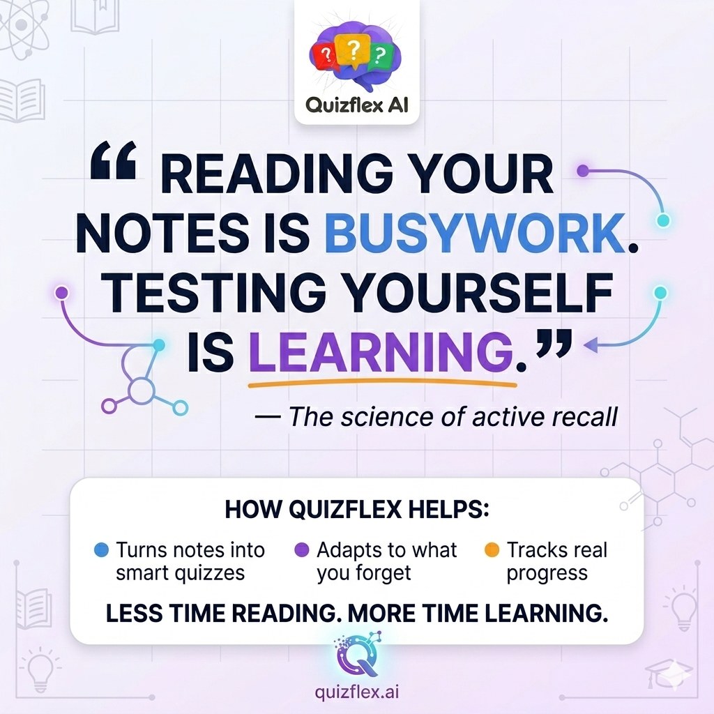 The most popular study method is also one of the LEAST effective. 📚
Re-reading your notes feels pro — infographic slide 1